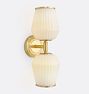 Bradshaw Linear Sconce Aged Brass CWH Ribbed Shade
