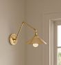 Theo Articulating Sconce, Brass Shades