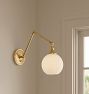 Theo Articulating Sconce, Glass Shades