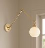 Theo Articulating Sconce, Glass Shades
