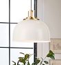 Butte 18" Dome Pendant, Aged Brass Fitter