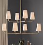 Ansel 46" 8-Light Double Tier Chandelier, Fabric Shades