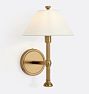 Howell Single Decorative Sconce Heritage Brass 14in Fabric Shade