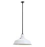 Vintage Industrial Pendant with White Enamel Shade 18" Diameter