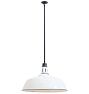 Vintage Industrial Pendant with White Enamel Shade 24" Diameter