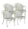 Vintage Traditional Ourdoor Iron Painted Chairs Set of 4