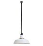 Vintage Industrial Pendant with White Enamel Shade 18" Diameter