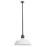 Vintage Industrial Pendant with White Enamel Shade 16 1/2" Diameter