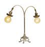 Vintage Victorian Table Lamp with Double Arm