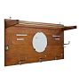 Vintage Mid Century Modern Mahogany Wall Rack with Mirror