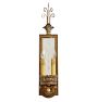 Vintage Classical Revival 19th Century Sconce with Large Etched Mirror Backplate and Bobeches