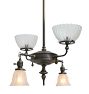 Vintage Colonial Revival Brass Chandelier with Finial