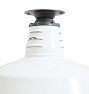 Vintage Industrial Flush Mount with White Enamel Shade  14" Diameter