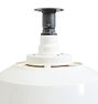 Vintage Industrial Flush Mount with White Enamel Shade 18" Diameter