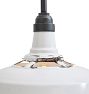 Vintage Industrial Pendant with White Enamel Shade 18" Diameter