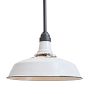 Vintage Industrial Pendant with White Enamel Shade 18" Diameter