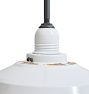 Vintage Industrial Pendant with White Enamel Shade 18" Diameter