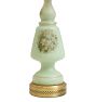 Vintage Mid 20th Century Jadite Floral Painted Table Lamp with Shade