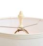 Vintage Mid 20th Century Jadite Floral Painted Table Lamp with Shade