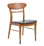 Vintage Midcentury Modern Scandanavian Dining Chair with Leather Seat Set of 6