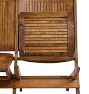 Vintage Traditional 20th Century Folding Theater 2-Seat Bench with Slated Back