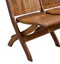 Vintage Traditional 20th Century Folding Theater 2-Seat Bench with Slated Back