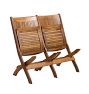 Vintage Traditional 20th Century Folding Theater 2-Seat Bench with Slated Back