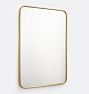 Open Box: Rounded Rectangle Metal Framed Mirror (20"W x 30"H), French Cleat - Aged Brass
