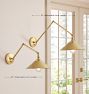 Theo Articulating Sconce, Brass Shades