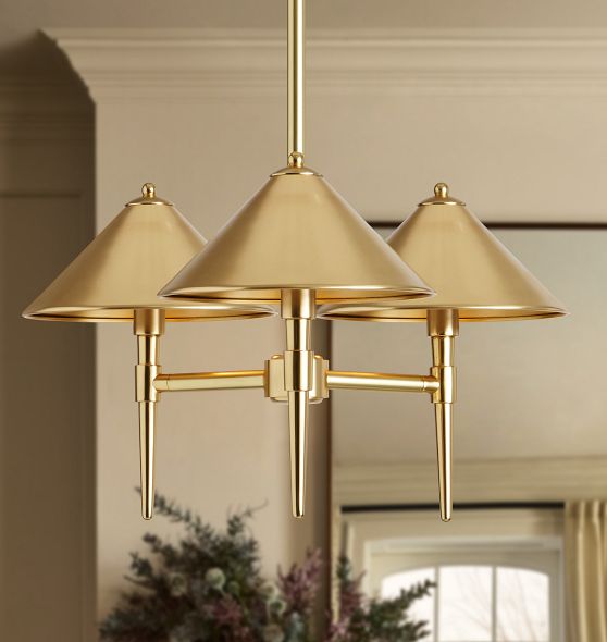 Rhone Chandelier, 24" Width in Metal Shades by Rejuvenation