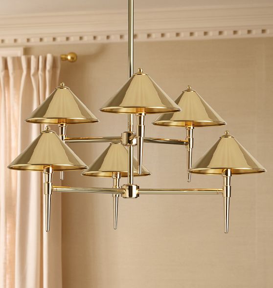 Rhone Double Tier Chandelier, 36" Width in Metal Shades by Rejuvenation