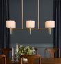 Rhone Linear Chandelier, 48" Width in Fabric Shades