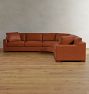 Sublimity Leather 3-Piece Double Sofa with Curved Wedge Corner