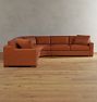 Sublimity Leather 3-Piece Double Sofa with Curved Wedge Corner