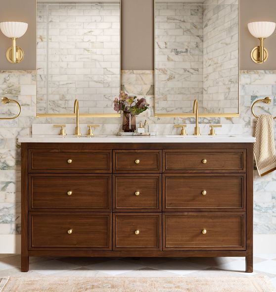 Warrenton Walnut Double Vanity | Rejuvenation