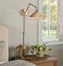 Theo Articulating Sconce, Brass Shades