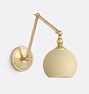 Theo Articulating Task Sconce CP Ball 6in Shade Matte Buttercup ext and Brass int