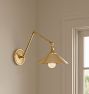 Theo Articulating Sconce, Brass Shades