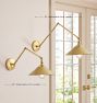 Theo Articulating Sconce, Brass Shades