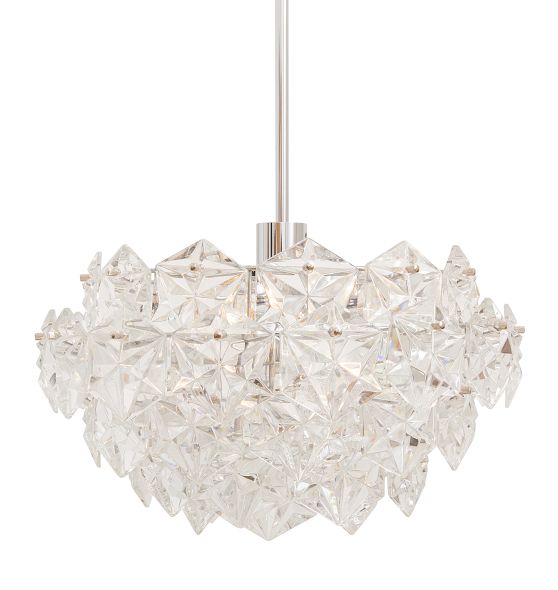 Vintage Chandelier Crystal Hexagon Mid-Century Modern by Rejuvenation