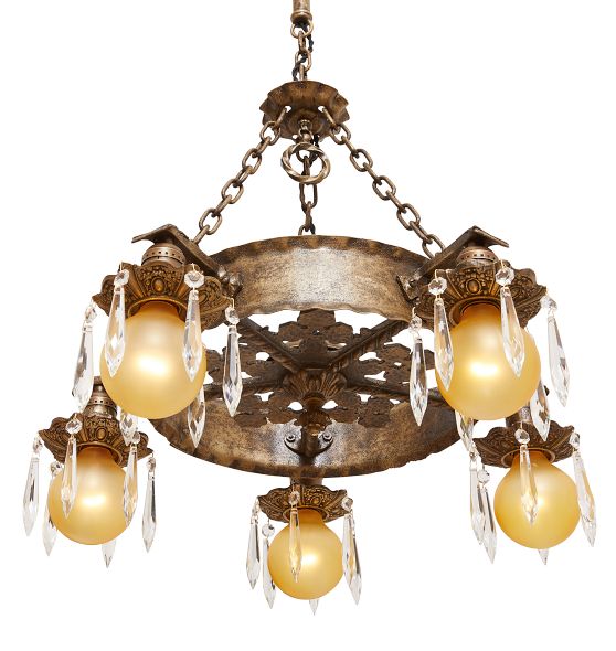 Vintage Gothic Revival Chandelier 5 Light by Rejuvenation