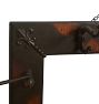 Vintage Japanned Wall Mirror with Hooks