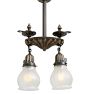 Vintage Pendant Colonial Revival 2 Light Lions Head