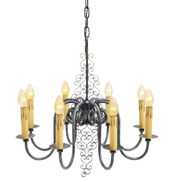 Vintage Spanish Revival Chandelier 4 Light Aladdin Pan by Rejuvenation