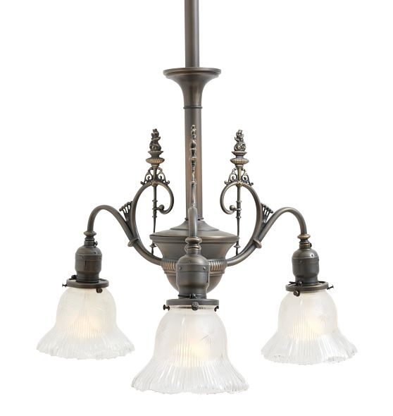Vintage Victorian Chandelier 3 Arm electric by Rejuvenation