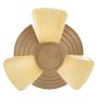 Vintage Art Deco Pendant Slipper Shade Panels 3 Light