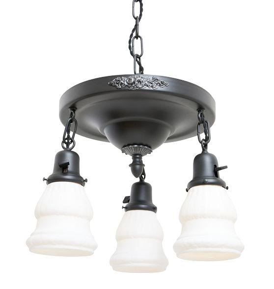 Vintage Classical Revival Chandelier 3 Light Aladdin Pan by Rejuvenation