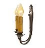 Vintage Pair Romance Revival Sconce Double Candle Light Rope Motif Beading Backplate