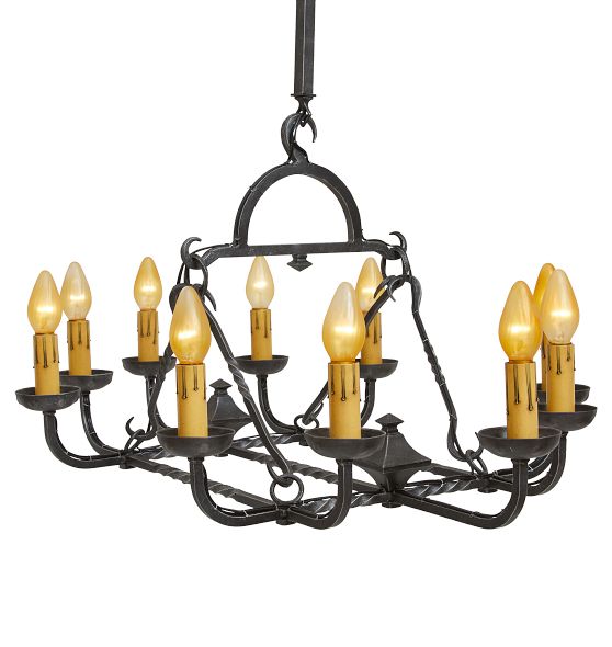 Vintage Spanish Revival Chandelier 10 Light Twist Arm by Rejuvenation