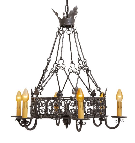 Vintage Spanish Revival Chandelier 3 Light Aladdin Pan by Rejuvenation
